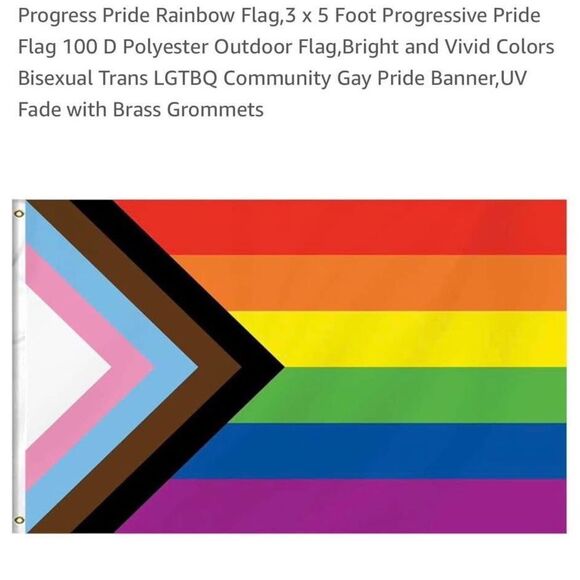 Amazon Progressive Pride Flag with Rainbow Colors - Picture 1 of 1